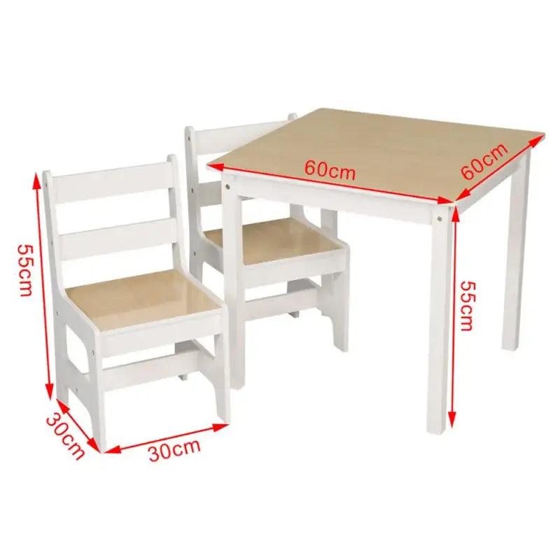 BukkitBow - Kinder Tafel met Stoelen Set - Multifunctioneel - MDF Panelen - Tafel met 2 Stoelen - 60X60X55CM