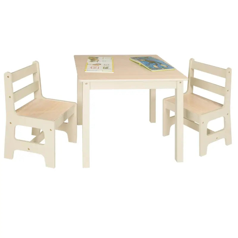 BukkitBow - Kinder Tafel met Stoelen Set - Multifunctioneel - MDF Panelen - Tafel met 2 Stoelen - 60X60X55CM