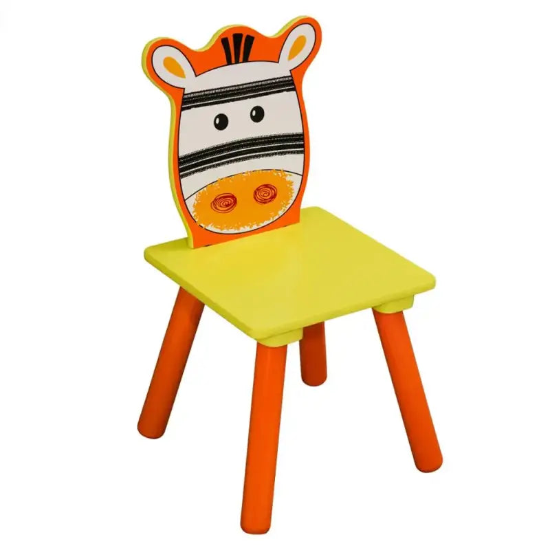 BukkitBow - Kindertafel met Stoelen / Kindermeubelset met Dierenpatroon - Ideaal voor Spelen en Creatieve Activiteiten - Tafel: 60x60x44cm