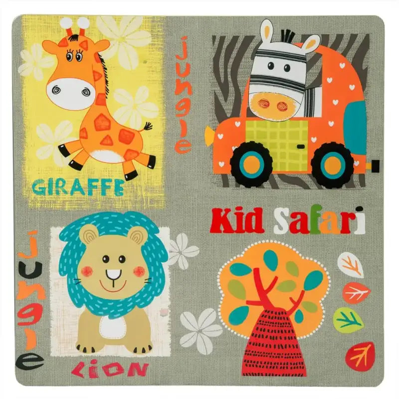 BukkitBow - Kindertafel met Stoelen / Kindermeubelset met Dierenpatroon - Ideaal voor Spelen en Creatieve Activiteiten - Tafel: 60x60x44cm