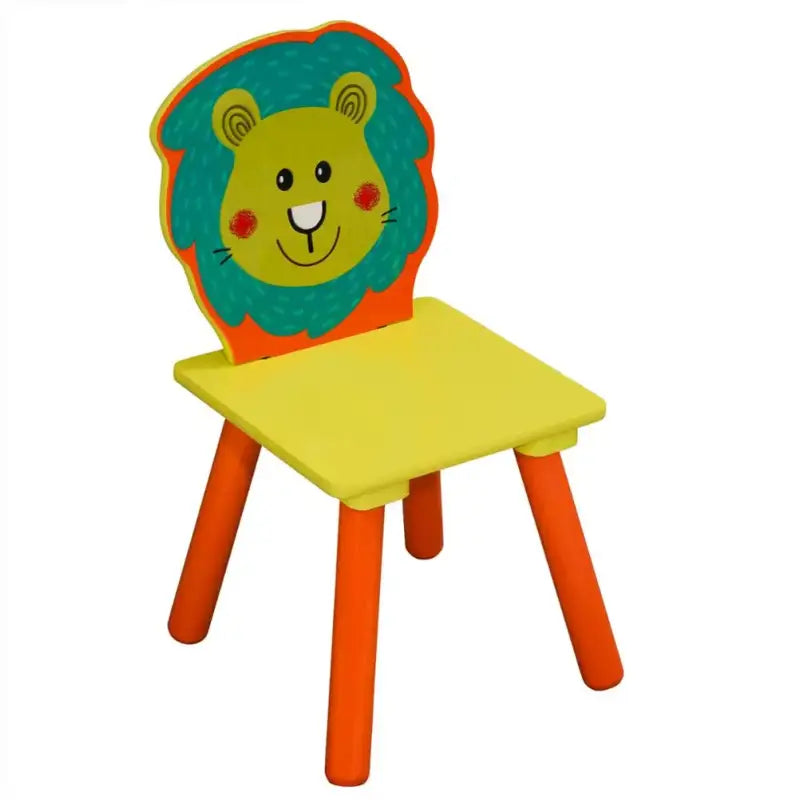 BukkitBow - Kindertafel met Stoelen / Kindermeubelset met Dierenpatroon - Ideaal voor Spelen en Creatieve Activiteiten - Tafel: 60x60x44cm