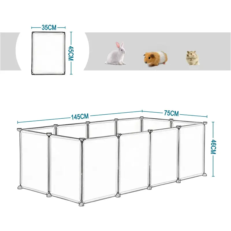 BukkitBow - Kleine Dierenren - Licht Verduisterd - Geschikt voor Hamsters, Cavia's, Konijnen - 12 Platen van 35x45cm - 145X75X46CM