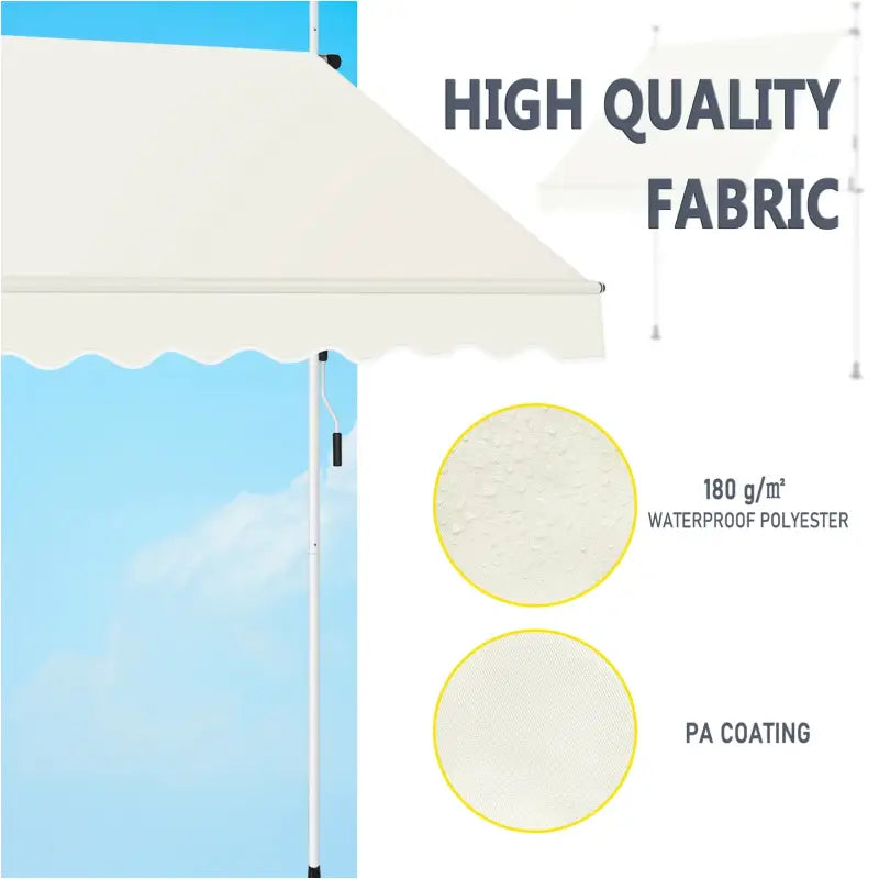 BukkitBow - Klemluifel / Muur Luifel - Polyester met PA Coating - UV-bescherming - Verstelbaar Hoogte- en Kantelhoekbereik