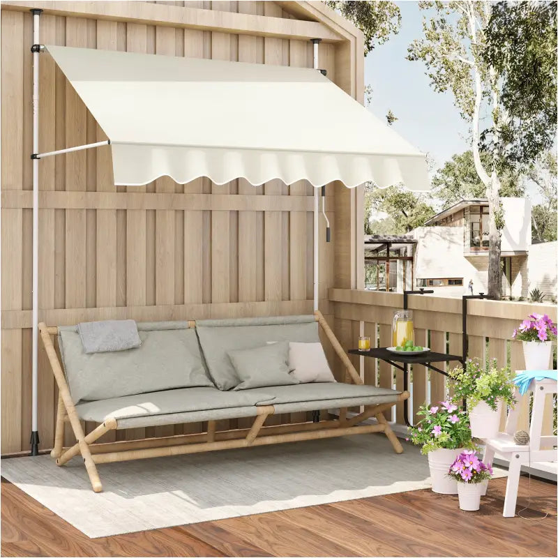 BukkitBow - Klemluifel / Muur Luifel - Polyester met PA Coating - UV-bescherming - Verstelbaar Hoogte- en Kantelhoekbereik