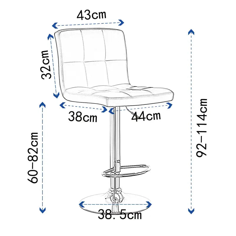 BukkitBow - Lederen Barkrukken - Metalen Frame - Ergonomisch met Rugleuning - Verstelbaar en Draaibaar - Zithoogte: 60-82CM