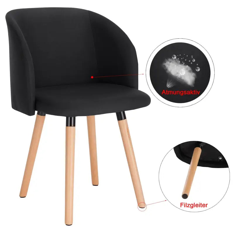BukkitBow - Linnen Stoel - met Massief Houten Frame - Ergonomisch en Stijlvol - Zithoogte: 47CM