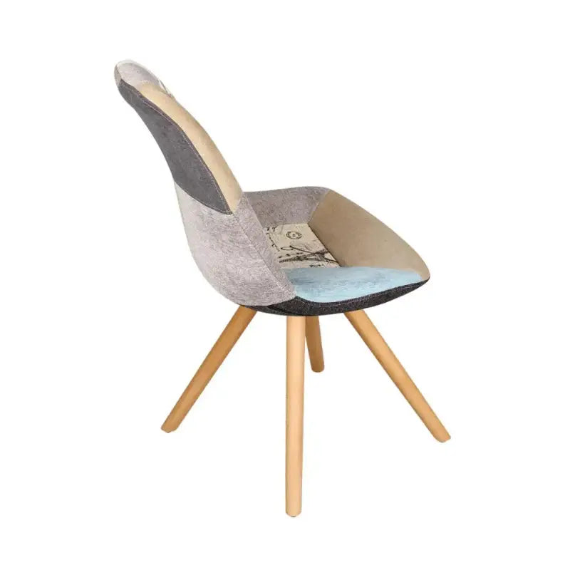 BukkitBow - Linnen Stoel met Massief Houten Poten - Ergonomisch Zitcomfort - Zithoogte: 42CM