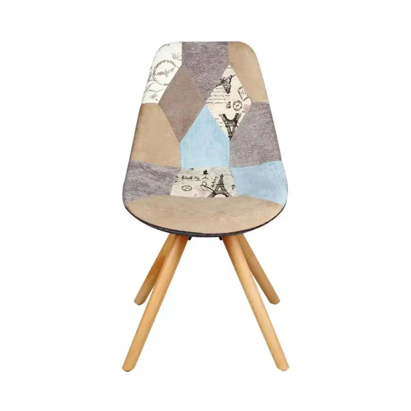 BukkitBow - Linnen Stoel met Massief Houten Poten - Ergonomisch Zitcomfort - Zithoogte: 42CM
