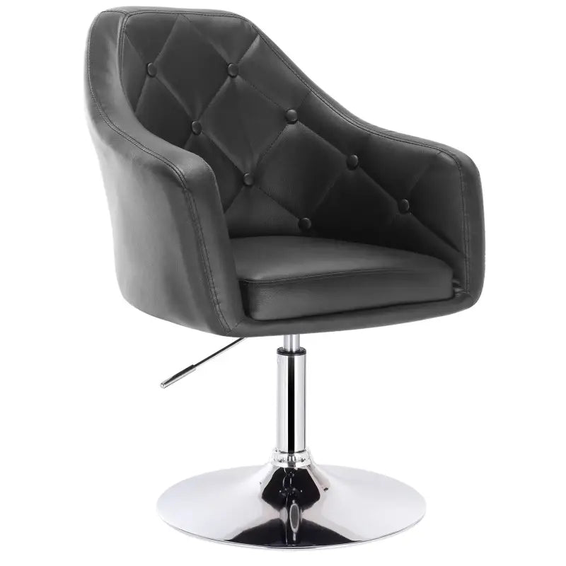 BukkitBow - Luxe Barkruk / Relaxstoel - Kunstleer of Fluweel en Verchroomd Staal - Verstelbaar en Draaibaar - Zithoogte: 46.5-62.5CM