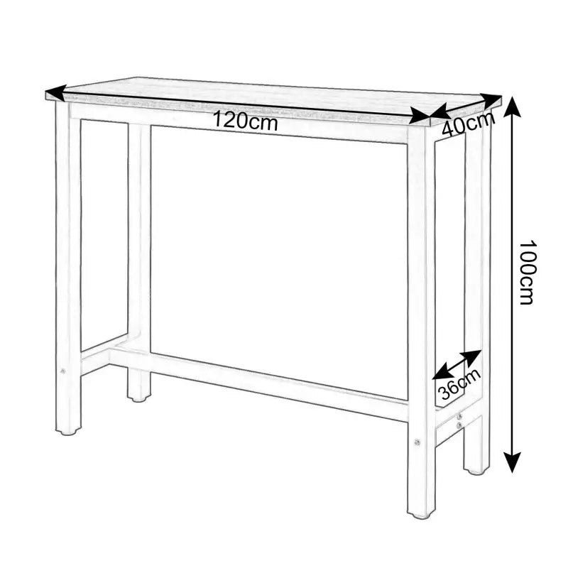 BukkitBow – Luxe Bartafel - Bartafel voor Binnen & Buiten – Metalen Bartafel – Rechthoekige Bar - 120x40x100 cm
