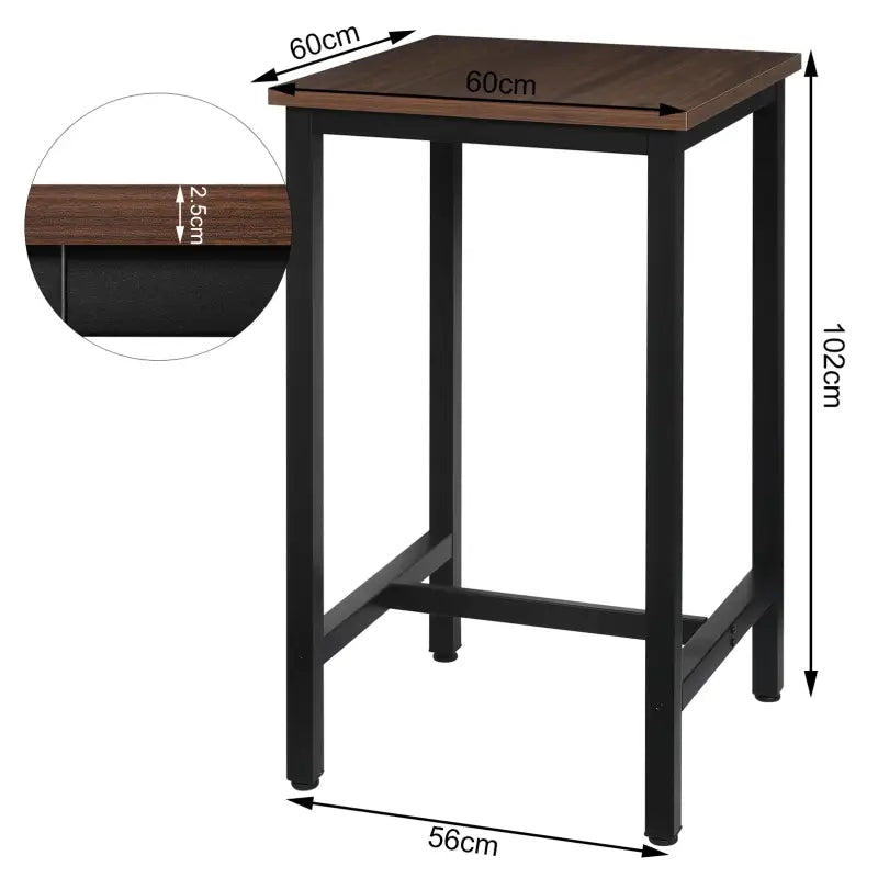 BukkitBow – Luxe Bartafel - Bartafel voor Binnen & Buiten – Metalen Bartafel – Vierkante Bar - 60x60x100 cm