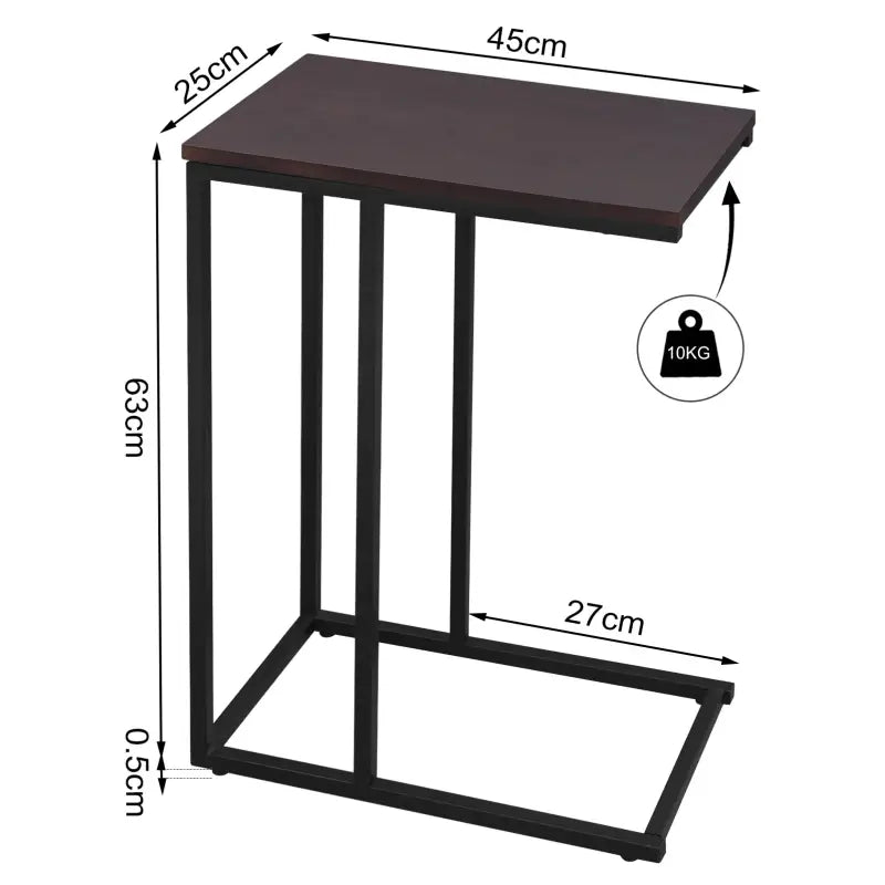 BukkitBow - Luxe Bijzettafel / Koffietafel - met Metalen Frame - Geschikt voor Laptop (63CM Hoog)