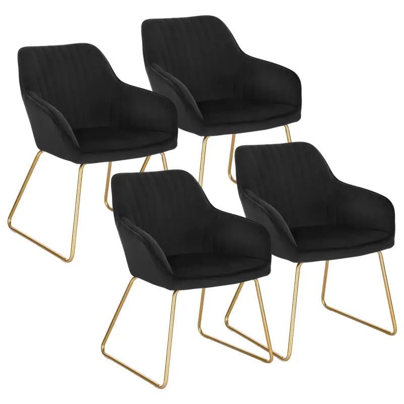BukkitBow - Luxe Eetkamerstoelen - Comfortabel Velours Zitje - van Fluweel of Kunstleer - Sterke Metalen Poten - Multifunctioneel - Zithoogte: 46CM