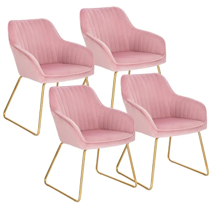 BukkitBow - Luxe Eetkamerstoelen - Comfortabel Velours Zitje - van Fluweel of Kunstleer - Sterke Metalen Poten - Multifunctioneel - Zithoogte: 46CM