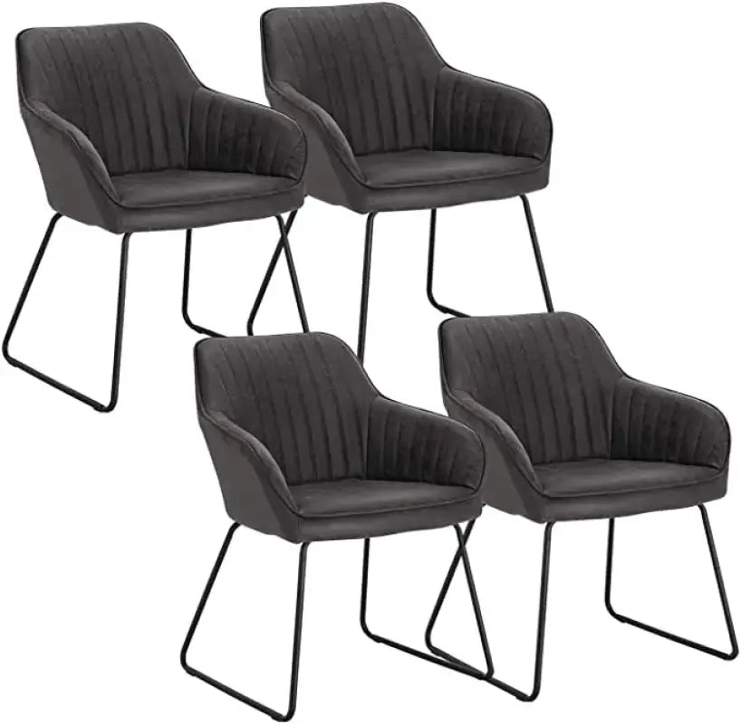 BukkitBow - Luxe Eetkamerstoelen - Comfortabel Velours Zitje - van Fluweel of Kunstleer - Sterke Metalen Poten - Multifunctioneel - Zithoogte: 46CM