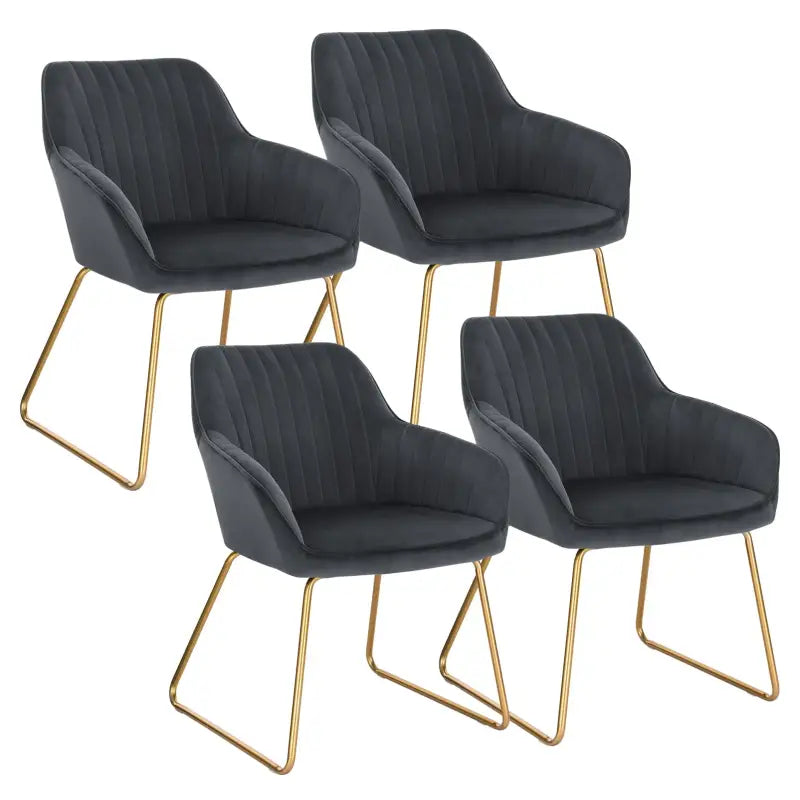 BukkitBow - Luxe Eetkamerstoelen - Comfortabel Velours Zitje - van Fluweel of Kunstleer - Sterke Metalen Poten - Multifunctioneel - Zithoogte: 46CM