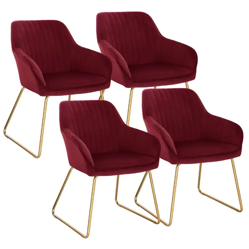 BukkitBow - Luxe Eetkamerstoelen - Comfortabel Velours Zitje - van Fluweel of Kunstleer - Sterke Metalen Poten - Multifunctioneel - Zithoogte: 46CM