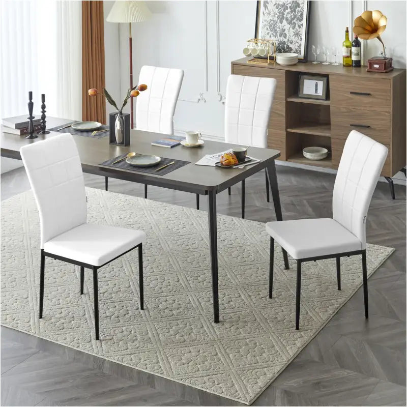 BukkitBow - Luxe Eetkamerstoelen Fluweel/Kunstleer - Hoogwaardige Schuimvulling - Stevig Metalen Frame - Ergonomisch Ontwerp - 46CM Zithoogte