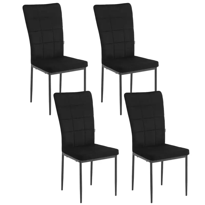 BukkitBow - Luxe Eetkamerstoelen Fluweel/Kunstleer - Hoogwaardige Schuimvulling - Stevig Metalen Frame - Ergonomisch Ontwerp - 46CM Zithoogte