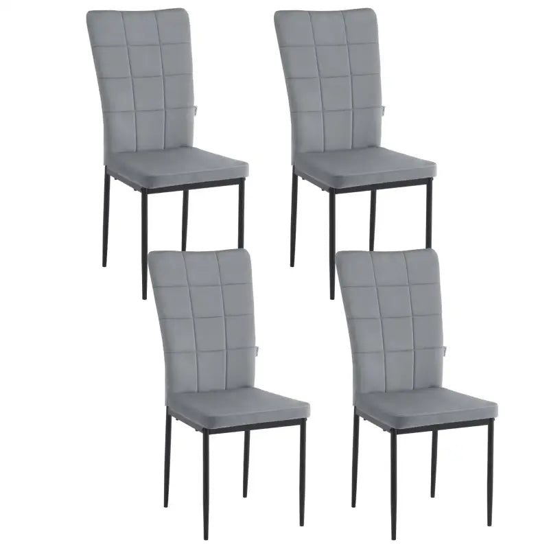 BukkitBow - Luxe Eetkamerstoelen Fluweel/Kunstleer - Hoogwaardige Schuimvulling - Stevig Metalen Frame - Ergonomisch Ontwerp - 46CM Zithoogte