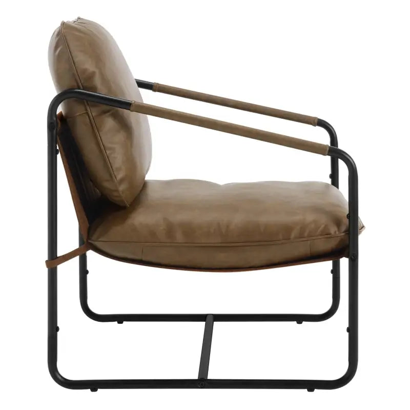 BukkitBow - Luxe Fauteuil - Faux Leer met Metaal - Luxe Design - 65x80x75cm