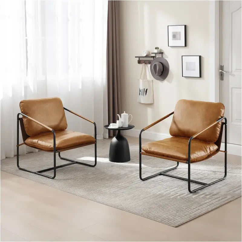 BukkitBow - Luxe Fauteuil - Faux Leer met Metaal - Luxe Design - 65x80x75cm