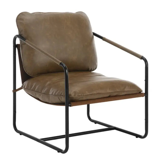 BukkitBow - Luxe Fauteuil - Faux Leer met Metaal - Luxe Design - 65x80x75cm
