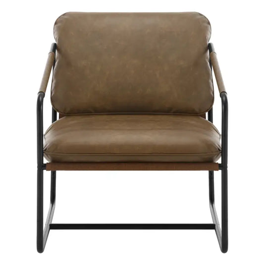BukkitBow - Luxe Fauteuil - Faux Leer met Metaal - Luxe Design - 65x80x75cm