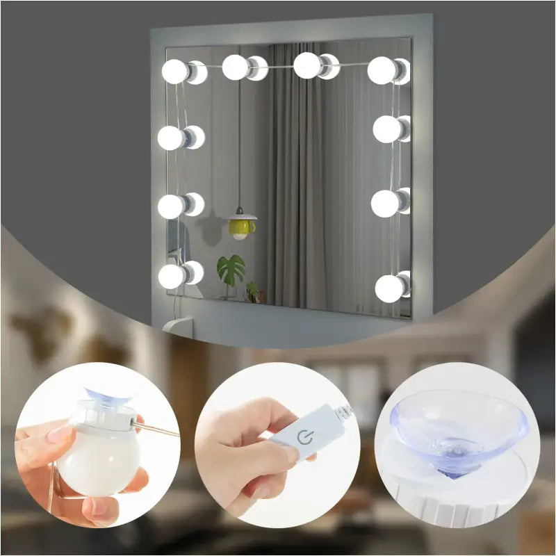 BukkitBow - Luxe Kaptafel met LED-Spiegel - Inclusief Opbergruimte en 2 Lades