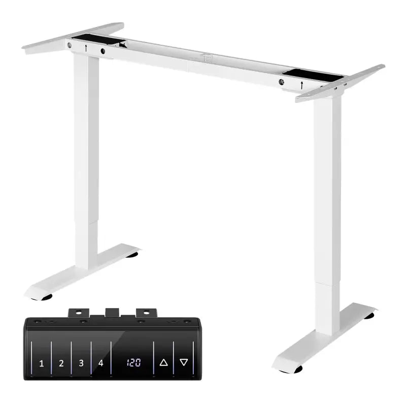 BukkitBow - Luxe Metalen Frame voor Zit Sta Bureau - Verstelbaar in Hoogte met 2 Motoren en Anti Botsing - Met Geheugensloten