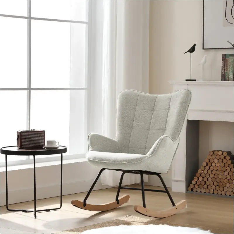 BukkitBow - Luxe Relaxstoel - Moderne Wing Fauteuil - met Stevige Metalen Poten - Met Zachte Ribfluwelen Bekleding - 46CM Zithoogte