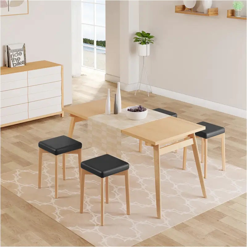 BukkitBow - Massief Beukenhouten Krukken - Stabiele Structuur - Zachte en Comfortabele Seat - Praktisch en Compact - 32.5x32.5x47cm