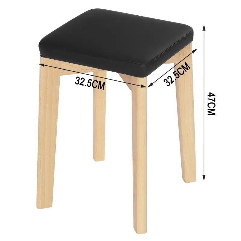 BukkitBow - Massief Beukenhouten Krukken - Stabiele Structuur - Zachte en Comfortabele Seat - Praktisch en Compact - 32.5x32.5x47cm