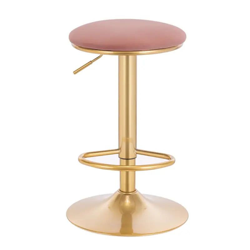 BukkitBow - Moderne Barkruk Fluweel - Met Metalen Frame - Verstelbare Zithoogte - 360° Draaibaar - met Voetensteun - Zithoogte: 61-82CM