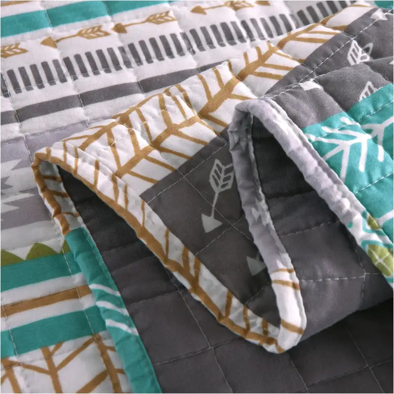 BukkitBow - Moderne Bedsprei - Omkeerbaar - Grijs en Patchwork Patroon - Verschillende Maten