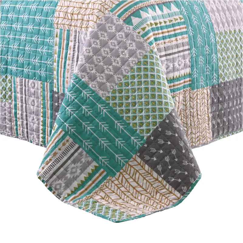 BukkitBow - Moderne Bedsprei - Omkeerbaar - Grijs en Patchwork Patroon - Verschillende Maten