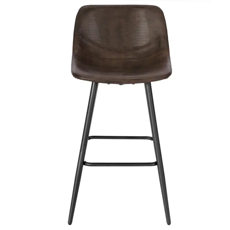 BukkitBow - Moderne Cafe / Barkrukken - Synthetisch Leer en Metaal - Verstelbare Stoelpoten - Comfortabele Kuipvormige Zitting - Zithoogte: 63CM