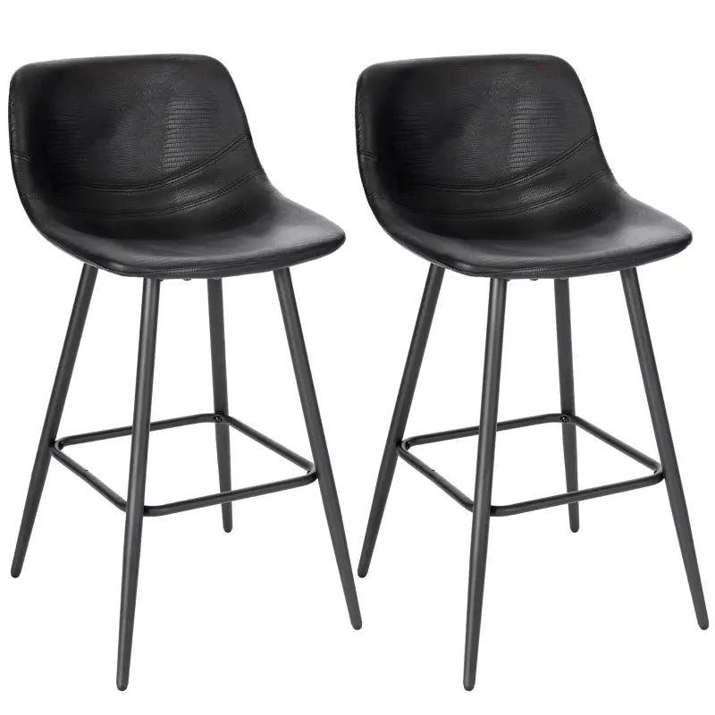 BukkitBow - Moderne Cafe / Barkrukken - Synthetisch Leer en Metaal - Verstelbare Stoelpoten - Comfortabele Kuipvormige Zitting - Zithoogte: 63CM