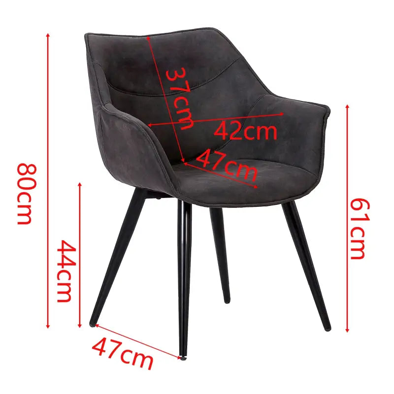 BukkitBow - Moderne Eetkamerstoel met Metalen Poten - Zachte Zitting - Comfortabel en Ergonomisch - Zithoogte: 44CM