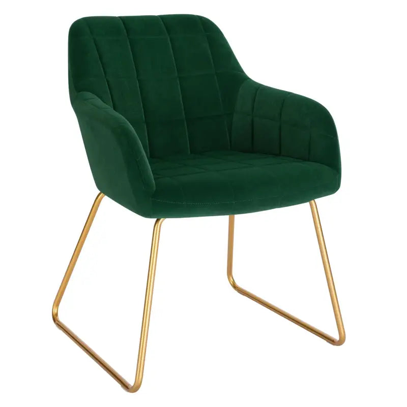 BukkitBow - Moderne Eetkamerstoel van Fluweel met Gouden Metalen Poten - Stijlvol en Comfortabel - Zithoogte: 48.5CM