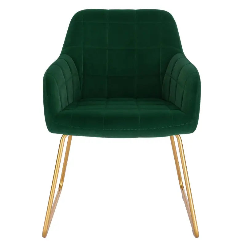 BukkitBow - Moderne Eetkamerstoel van Fluweel met Gouden Metalen Poten - Stijlvol en Comfortabel - Zithoogte: 48.5CM