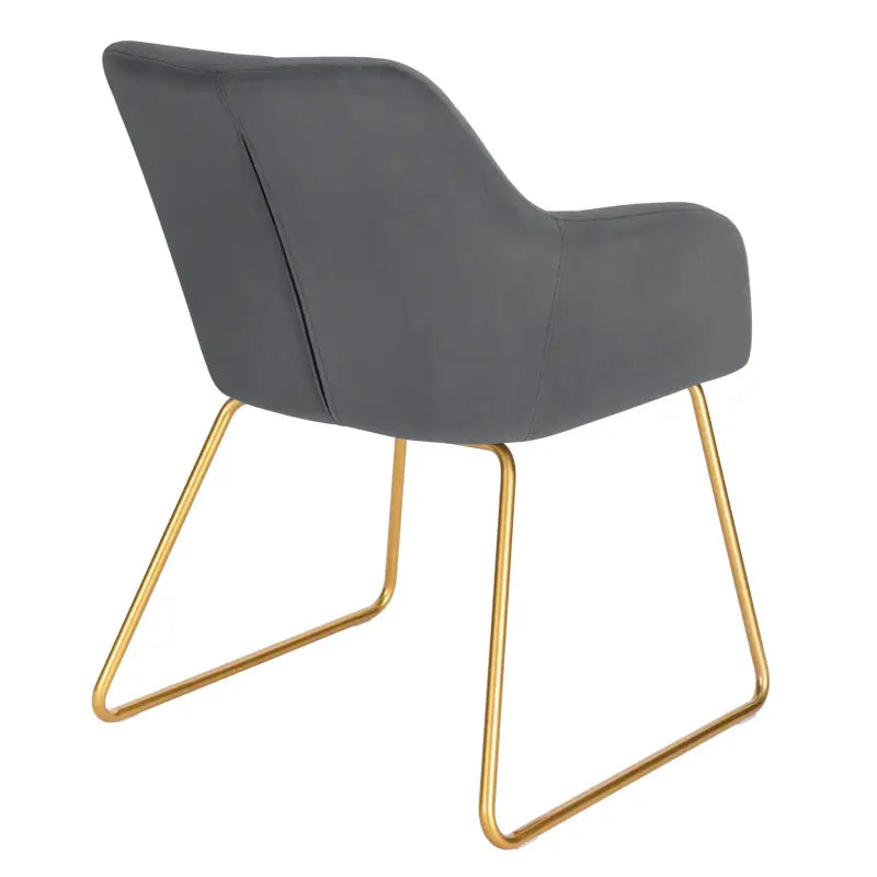 BukkitBow - Moderne Eetkamerstoel van Fluweel met Gouden Metalen Poten - Stijlvol en Comfortabel - Zithoogte: 48.5CM