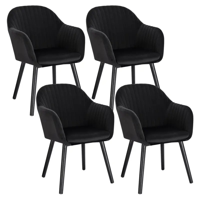BukkitBow - Moderne Fluwele Eetkamerstoelen - Set van 4 Stuks - Ergonomisch Design - Massief Houten Frame - 81x44x40cm, 100kg Draagvermogen