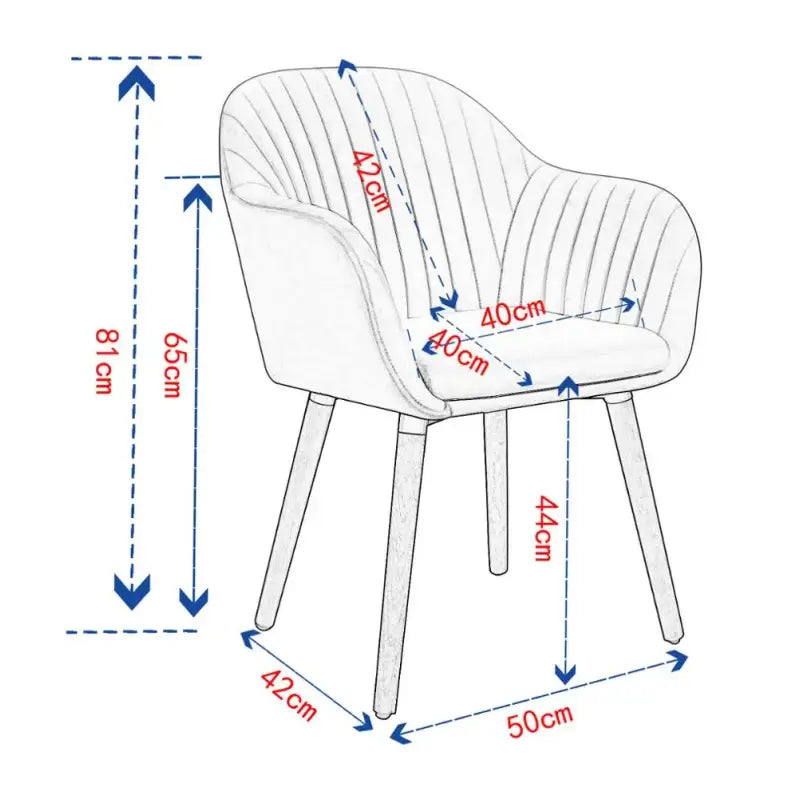 BukkitBow - Moderne Fluwele Eetkamerstoelen - Set van 4 Stuks - Ergonomisch Design - Massief Houten Frame - 81x44x40cm, 100kg Draagvermogen