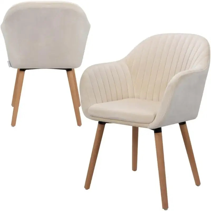 BukkitBow - Moderne Fluwele Eetkamerstoelen - Set van 4 Stuks - Ergonomisch Design - Massief Houten Frame - 81x44x40cm, 100kg Draagvermogen
