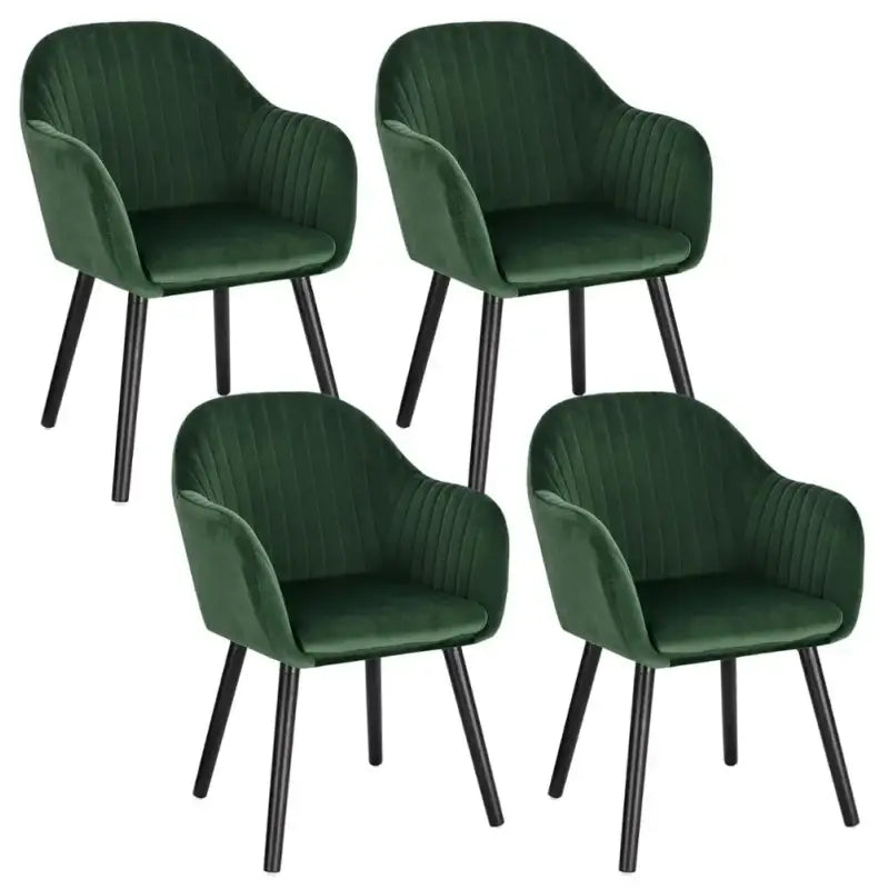 BukkitBow - Moderne Fluwele Eetkamerstoelen - Set van 4 Stuks - Ergonomisch Design - Massief Houten Frame - 81x44x40cm, 100kg Draagvermogen