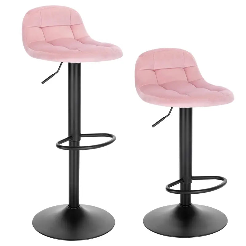 BukkitBow - Moderne Set Barkrukken - Fluweel en Metaal - Hoogte Verstelbaar- 360° Draaibaar - Hoogdichtheidsschuim Bekleding - Draagvermogen 120kg