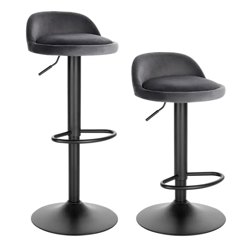 BukkitBow - Moderne Set Barkrukken - Set van 2 Barkrukken - Fluweel met Metalen Onderstel - Verstelbaar & 360° Draaibaar - 120 kg Draagvermogen