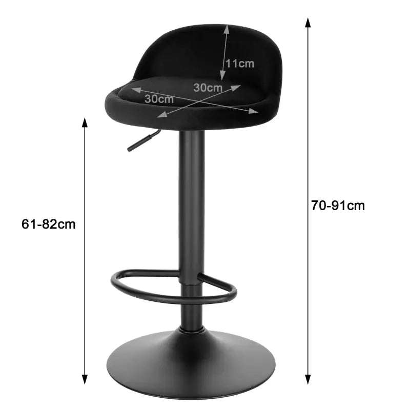 BukkitBow - Moderne Set Barkrukken - Set van 2 Barkrukken - Fluweel met Metalen Onderstel - Verstelbaar & 360° Draaibaar - 120 kg Draagvermogen