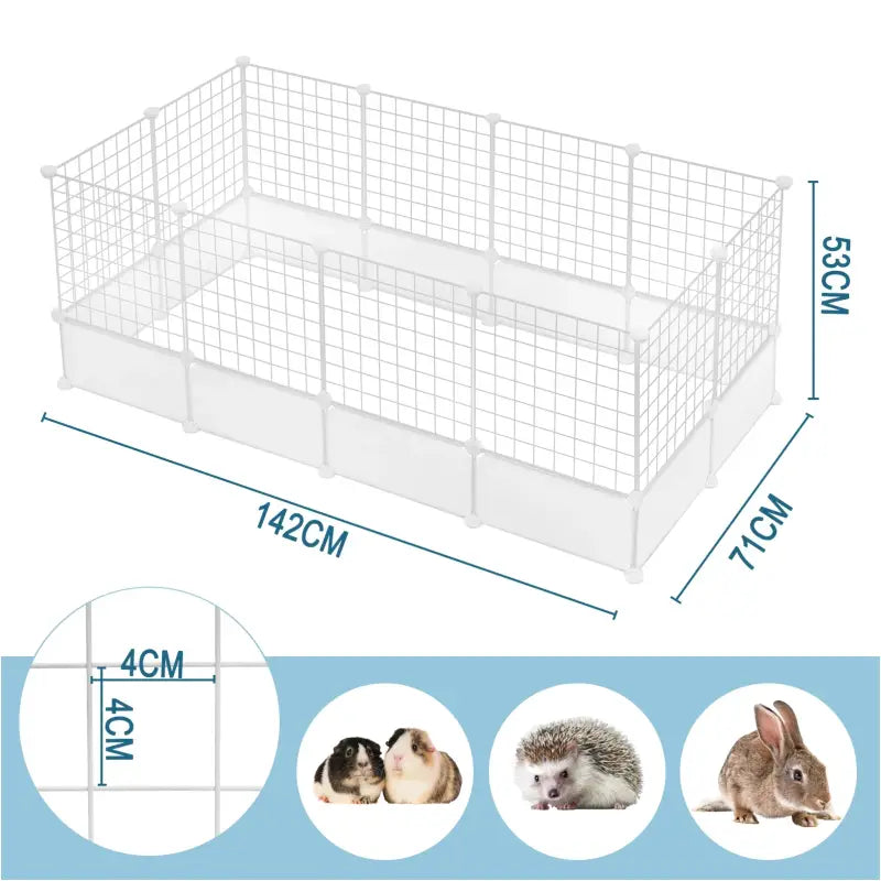 BukkitBow - Modulaire Dierenren - Geschikt voor Cavia's, Konijnen en Kittens - Aanpasbare Dierenren - 142X71X53CM